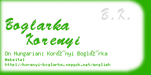 boglarka korenyi business card